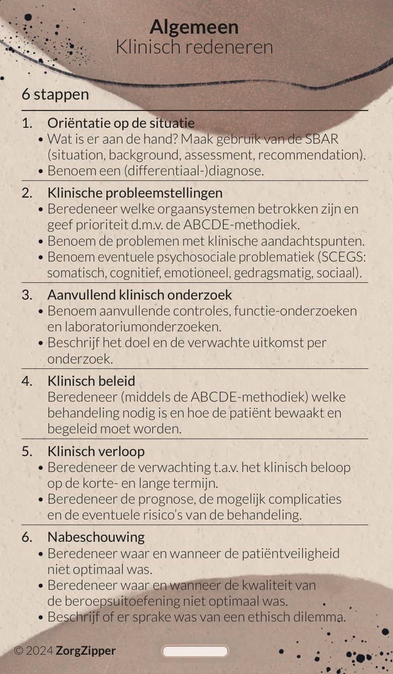 Algemeen: klinisch redeneren, voorkant