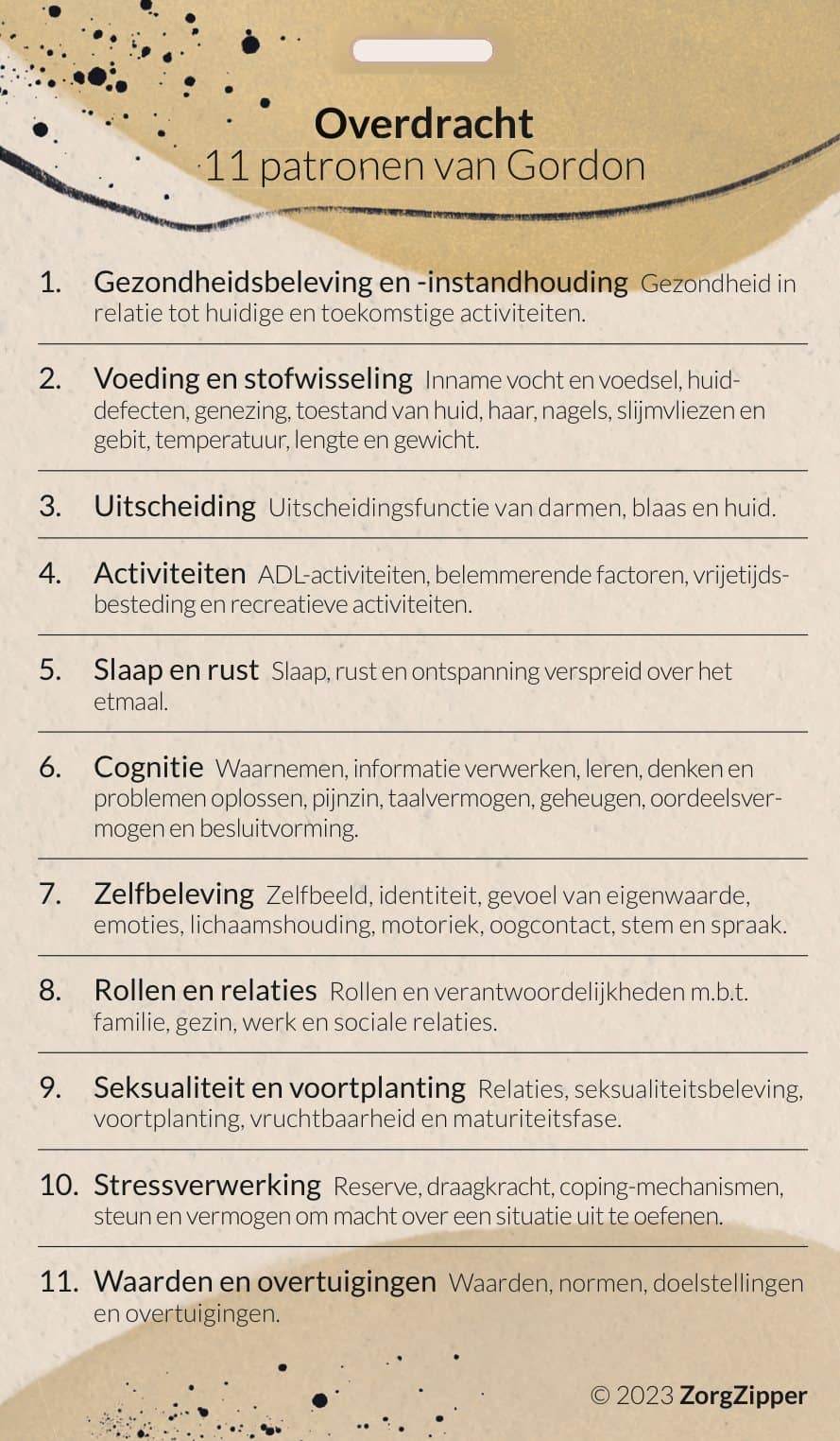Overdracht: SOAP & 11 patronen van Gordon, achterkant