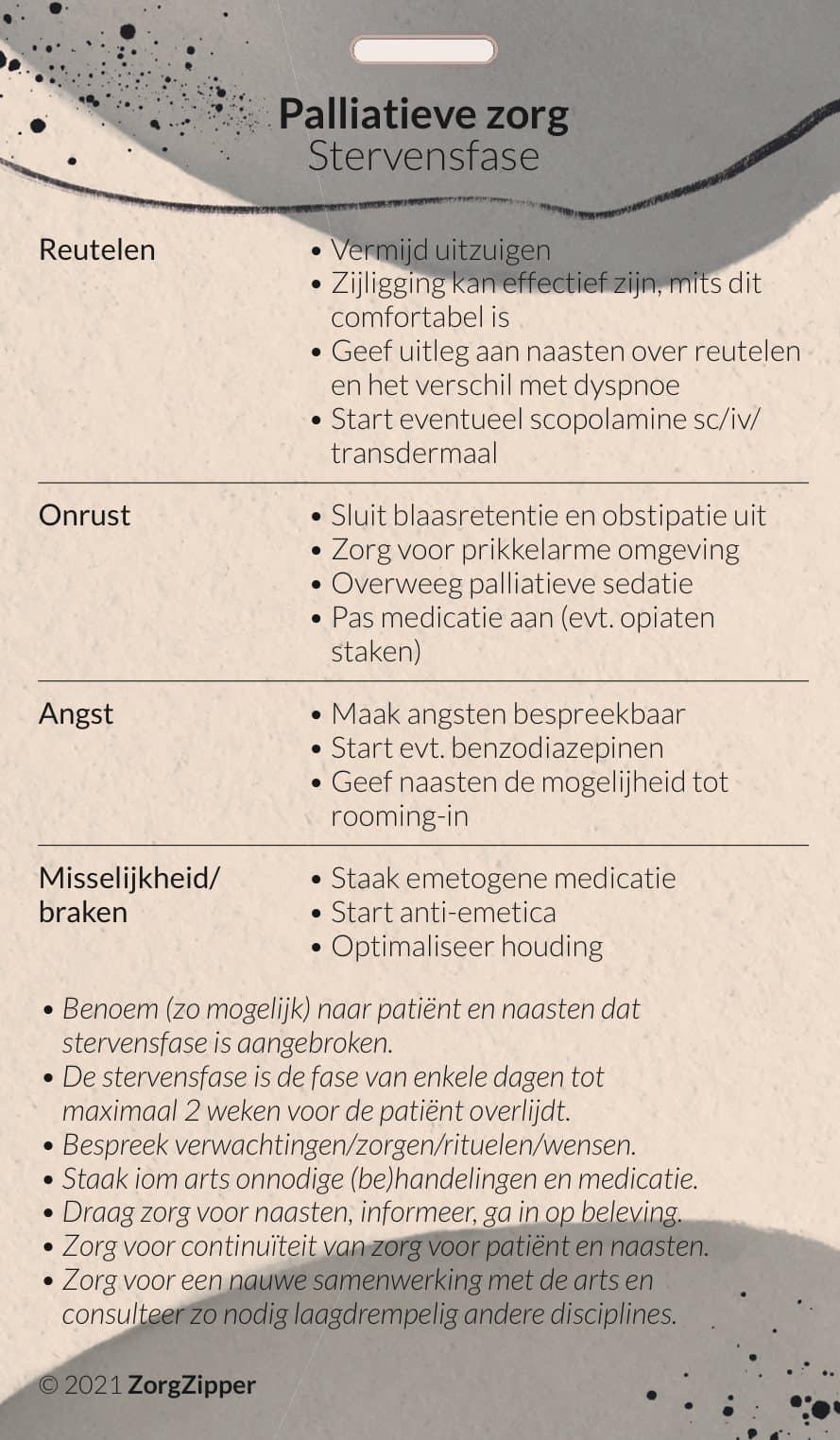 Palliatieve zorg: stervensfase, achterkant